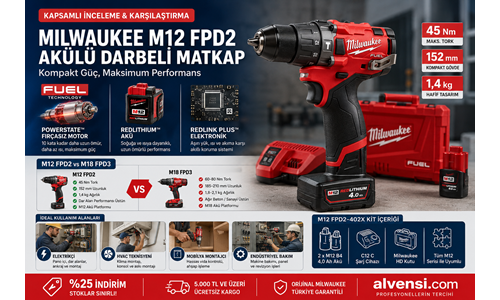 Milwaukee M12 FPD2 Akülü Darbeli Matkap