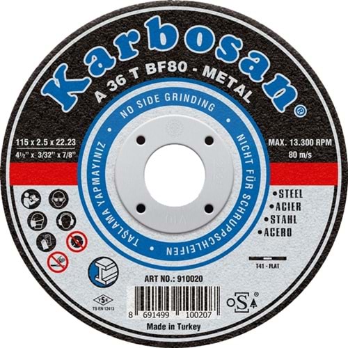 Karbosan 115x3x22 Nk Duz Kesıcı 910910