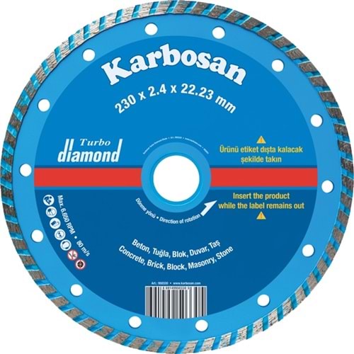 Karbosan 115x2,0x22 Turbo Beton Granıt (950310) T-Ge 920 950310