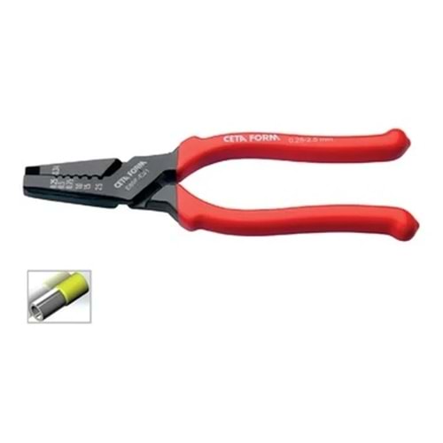 Ceta Form Kablo Yüksüğü Sıkma Pensesi (Dövme) - 215 Mm (Ø 0.5 - 16 Mm²) E69F-ES2