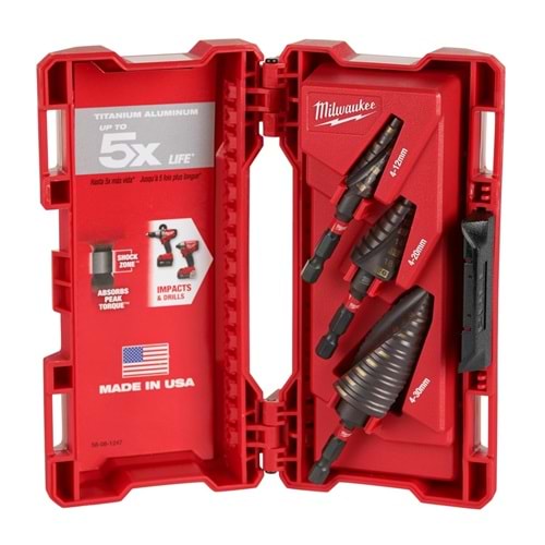 Milwaukee Kademeli Matkap Ucu Set 3 Parça T48899266