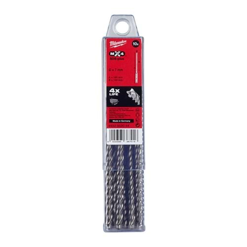 Milwaukee Sds-Plus 7X165 Matkap Ucu Mx4 Seri 10Lu Pkt T4932352044