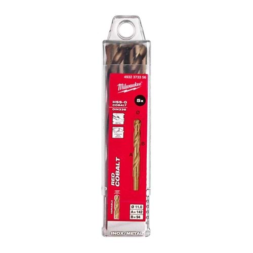 Milwaukee Metal Matkap Ucu Hss-G Co(Alt Seri)11,0X142Mm 5Li T4932373356