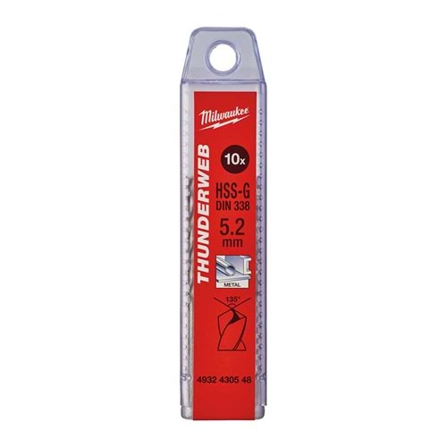 Milwaukee Metal Matkap Ucu Thunderweb Seri 5,2 X 86Mm 10Lu T4932430548