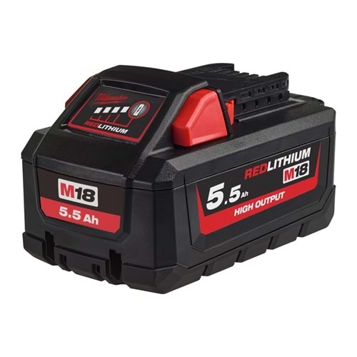 Milwaukee Akü M18Hb5.5 Hıghoutput Redlithium-Ion 18V. 5,5Ah T4932464712
