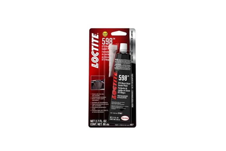 Loctite Sı 598 Tb + Squeezer Siyah, Esnek, Mükemmel Motor Yağı Direncine Sahip Rtv Silikon Sızdırmazlık Maddesi 80 Ml 2919828