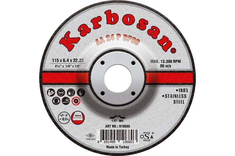 Karbosan 180x8x22 Inox Flex 910710