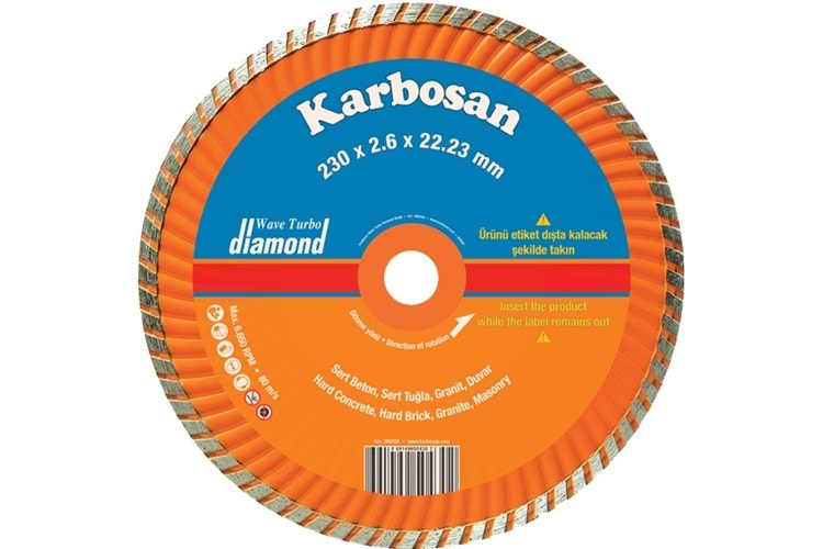 Karbosan 230x2,6x22 Kanallı Turbo Granıt (950430) Ge 925 950430