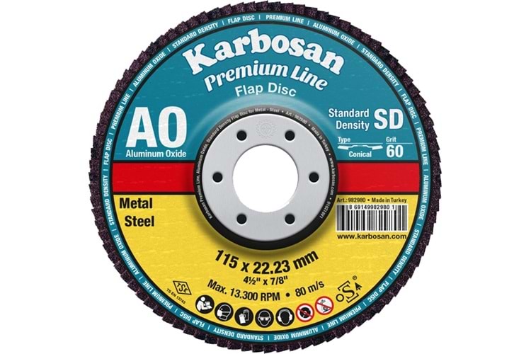 Karbosan 180Mm Axpr11 40 Kum Sd Konık Flap Disk 983210