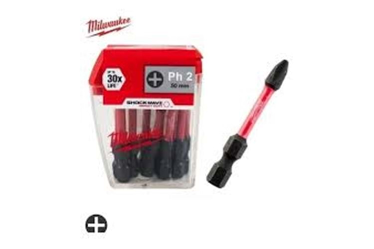 Milwaukee Bits Uç Ph2 50Mm 10Lu Pkt Shockwave T4932430855