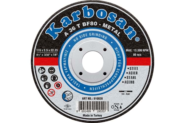 Karbosan 115x3x22 Nk Duz Kesıcı 910910