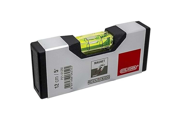 Ceta Form Alüminyum Su Terazisi (Mıknatıslı-Yatay Ölçüm) - 12 Cm P21-012M