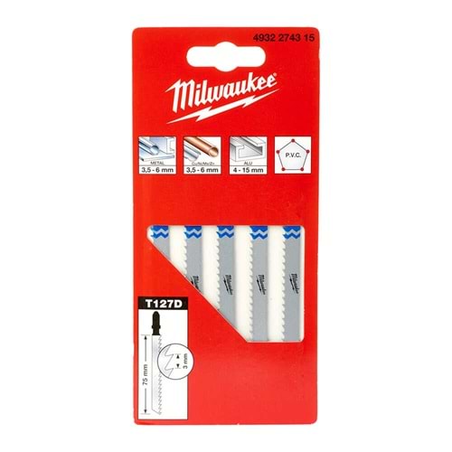 Milwaukee Dekupaj Bıçağı T127D 75Mm Metal - Ahşap 5Li T4932274315