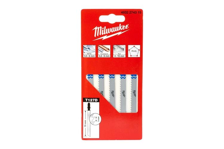 Milwaukee Dekupaj Bıçağı T127D 75Mm Metal - Ahşap 5Li T4932274315