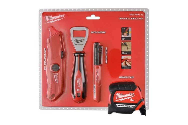 Milwaukee Promo Set Metre 5M - Maket Bıç. - Marker - Şişe Açacağı T4932480553